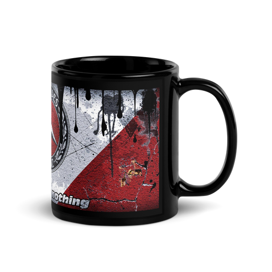 Black glossy Mug - mersu red