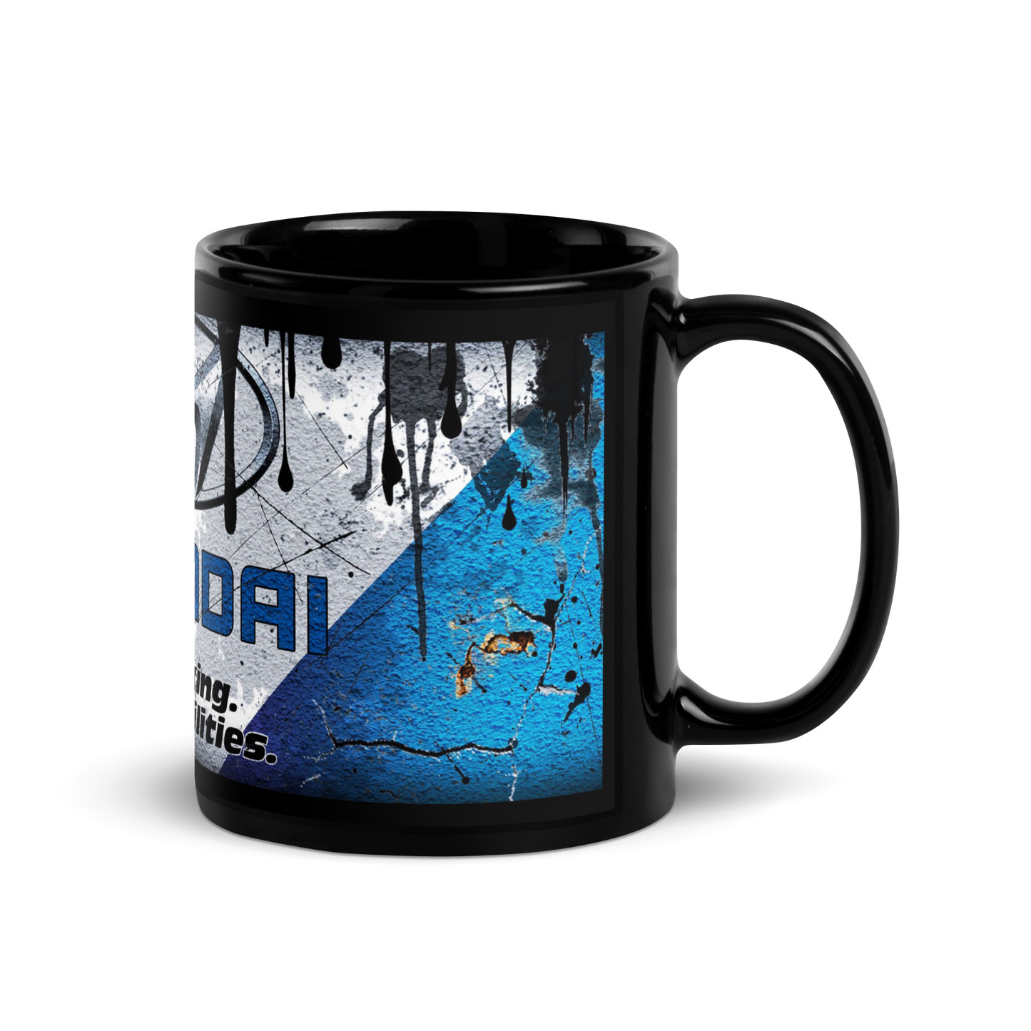 Black glossy Mug - hyundai