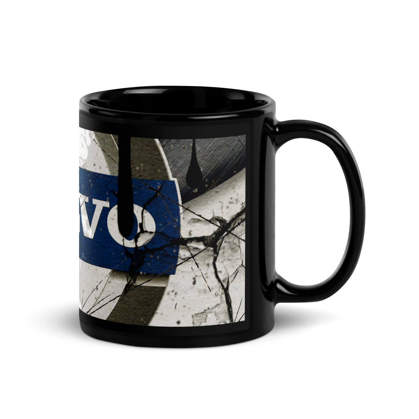 Black glossy Mug - volvo