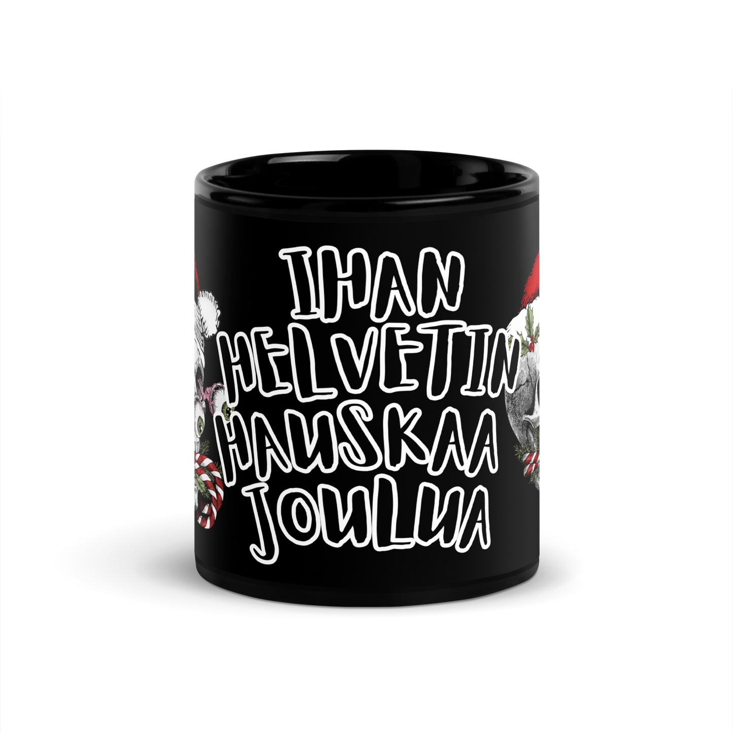 Black glossy Mug - a hell of a Merry Christmas skull