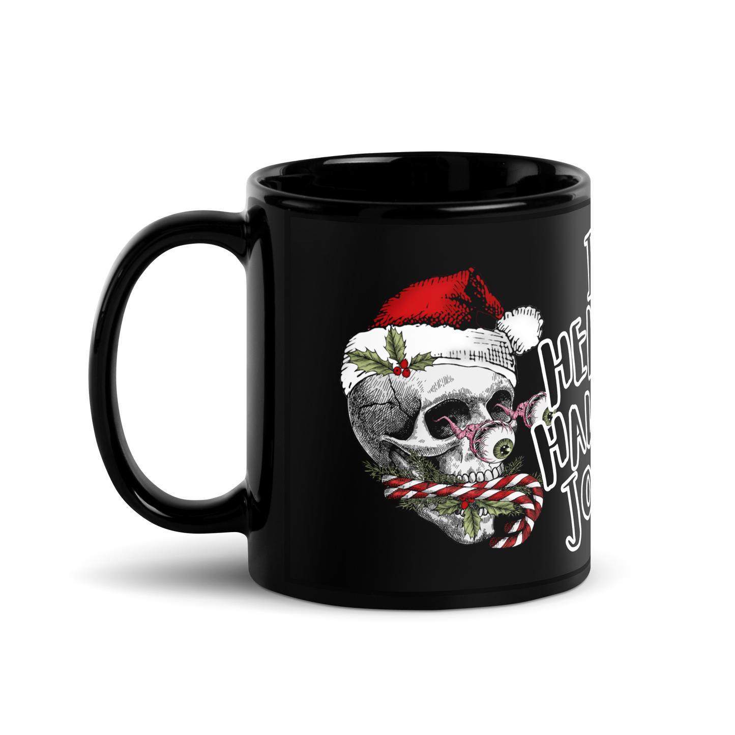 Black glossy Mug - a hell of a Merry Christmas skull