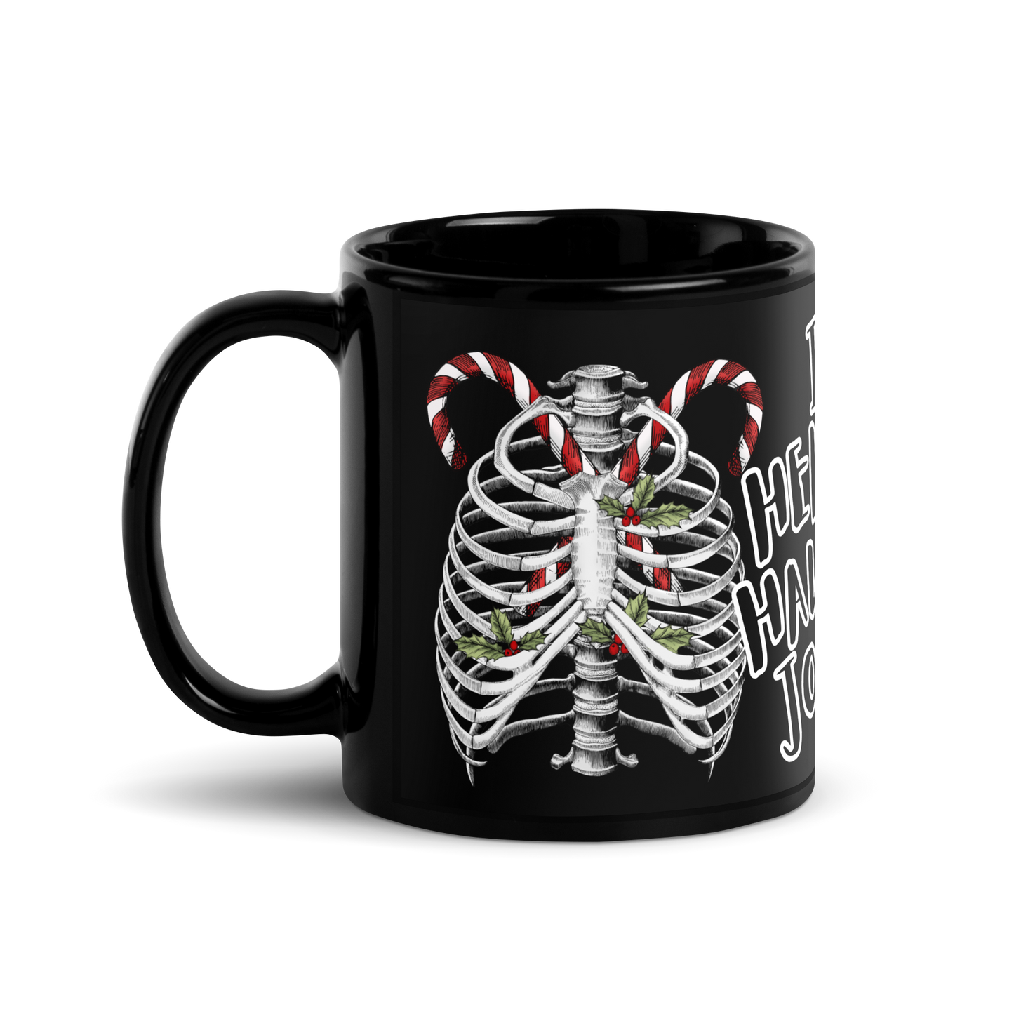 Black shiny Mug a hell of a merry Christmas skeleton