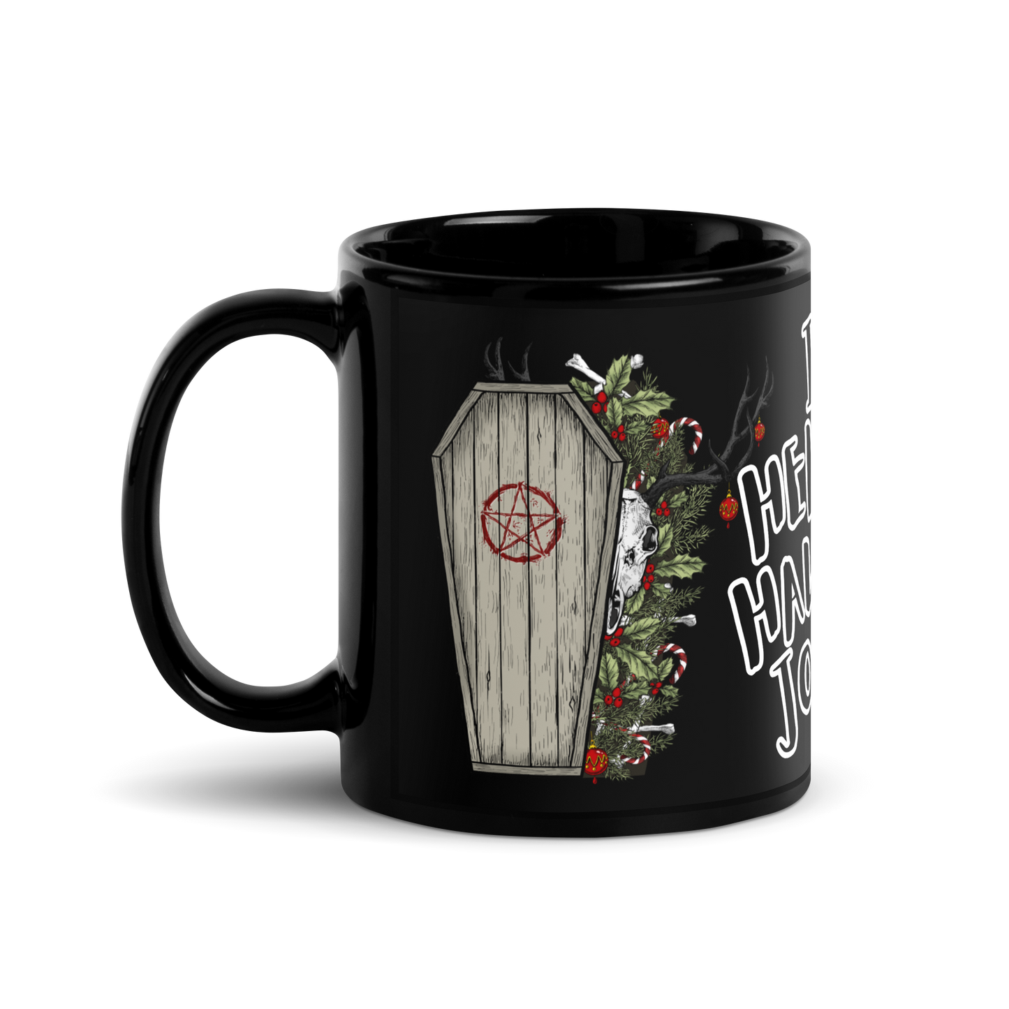 Black shiny Mug - a hell of a merry Christmas, chest