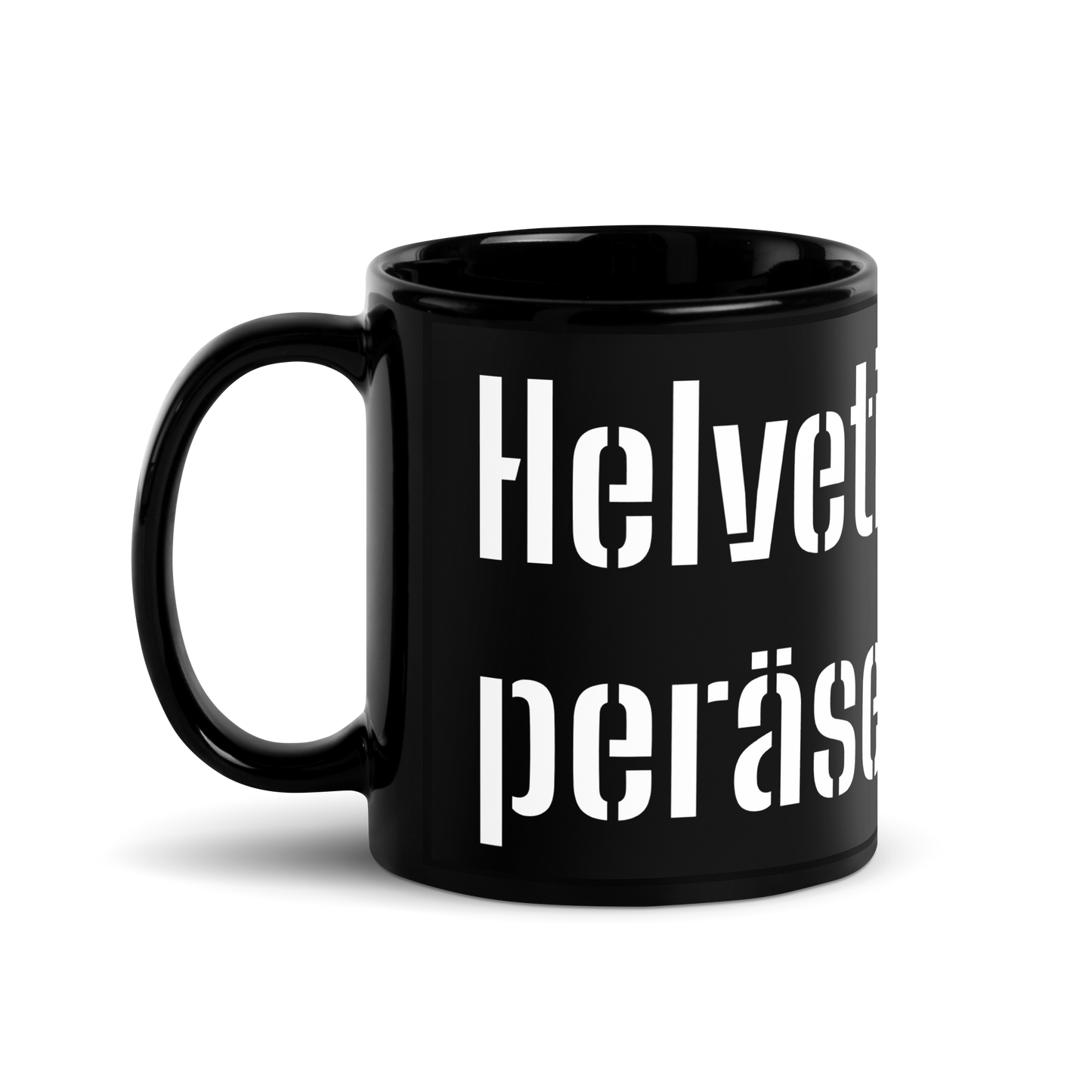 musta kiiltävä muki  - Helvetin peräseinä