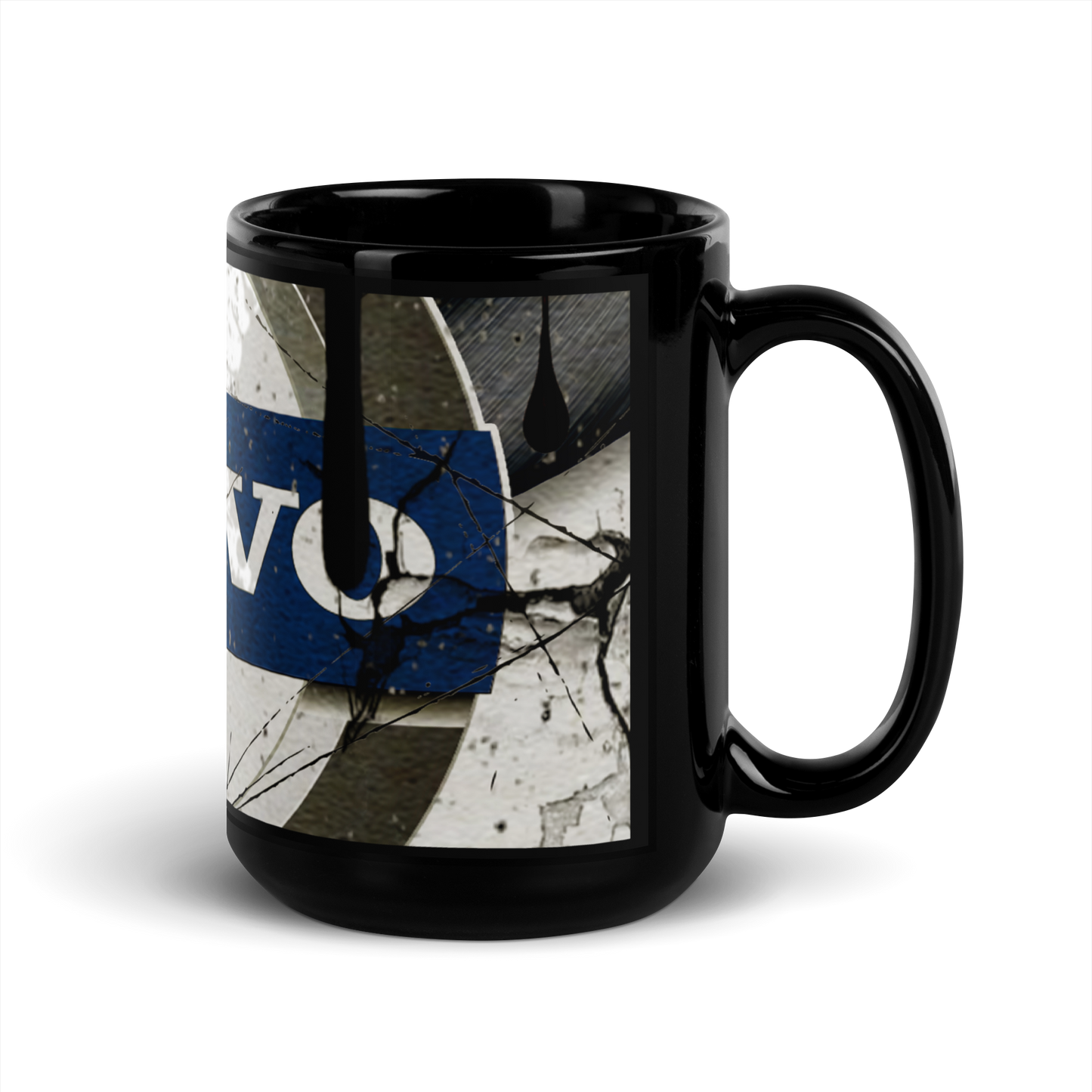 Black glossy Mug - volvo