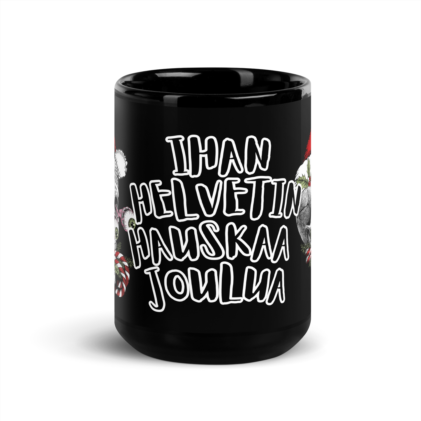 Black glossy Mug - a hell of a Merry Christmas skull