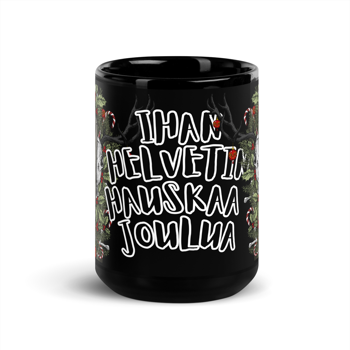 Black shiny Mug - a hell of a merry Christmas, chest