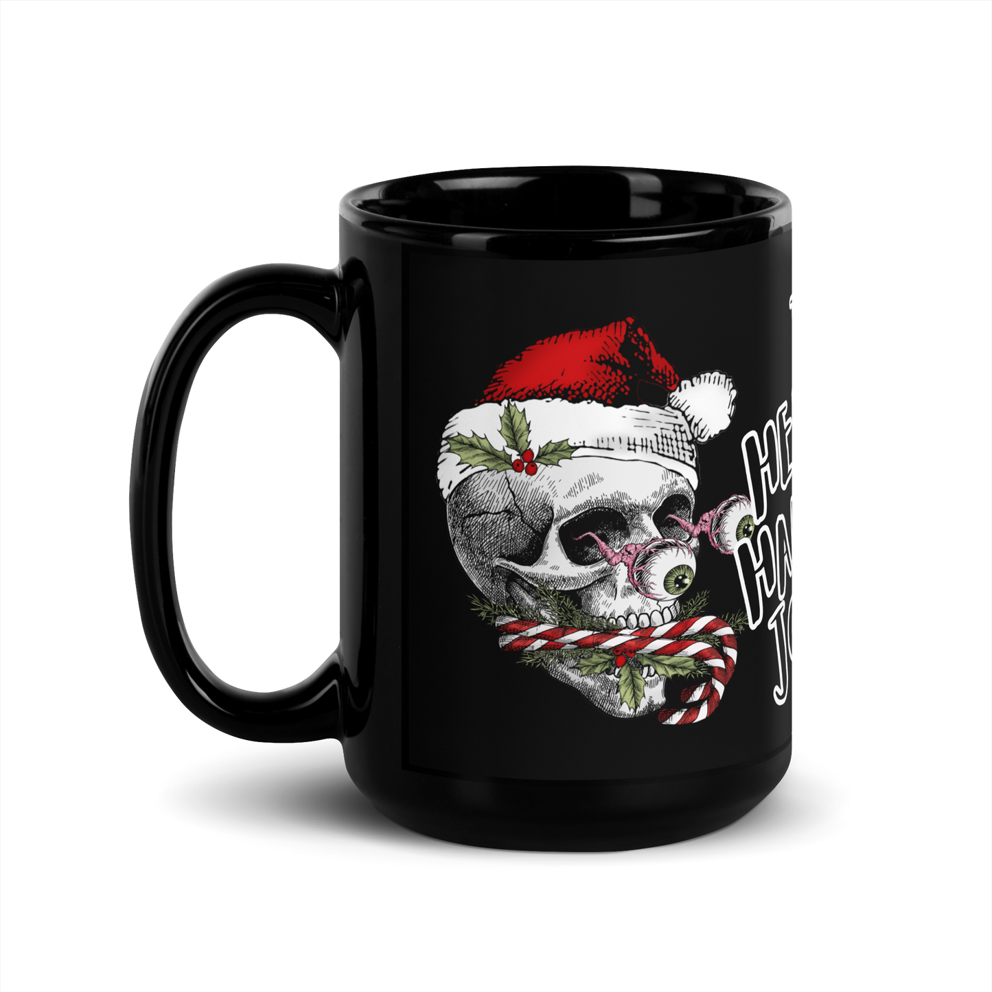 Black glossy Mug - a hell of a Merry Christmas skull