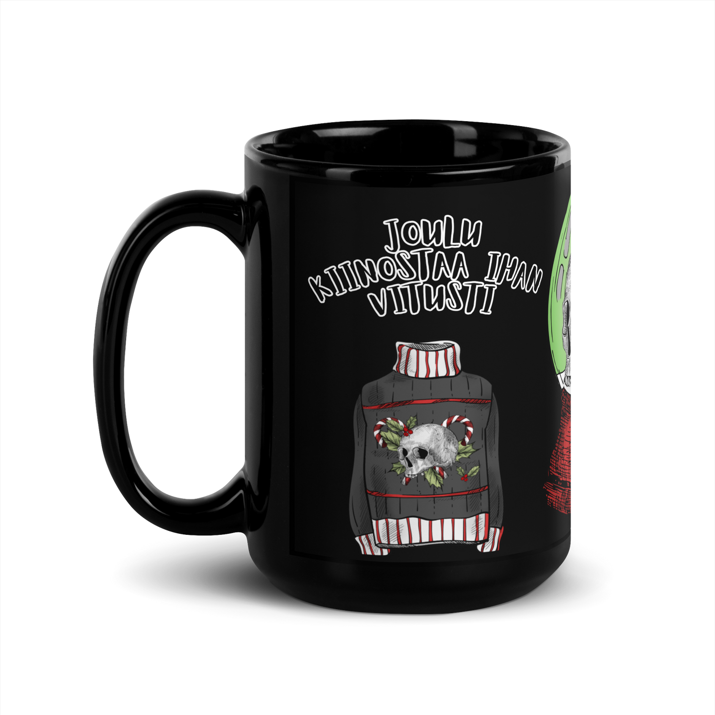 Black glossy mug - Christmas is really interesting