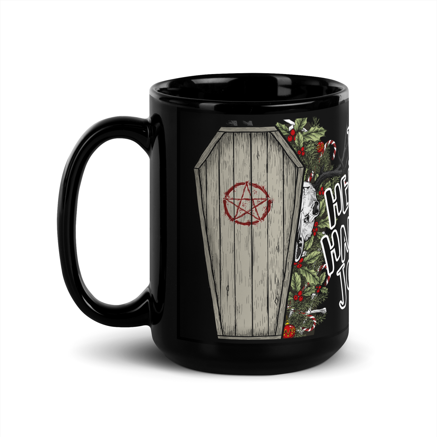 Black shiny Mug - a hell of a merry Christmas, chest