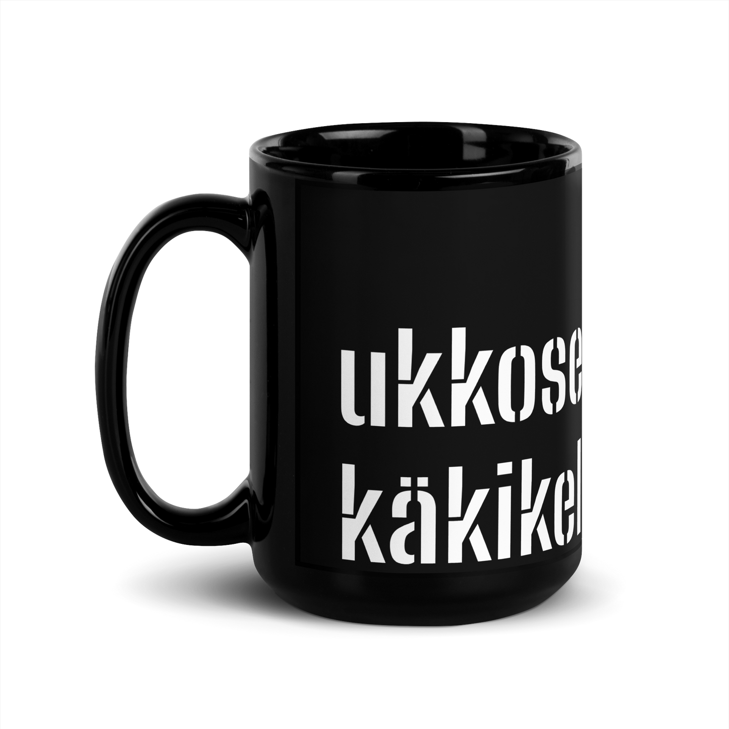 Musta kiiltävä muki - ukkosennussima käkikellon vieteri