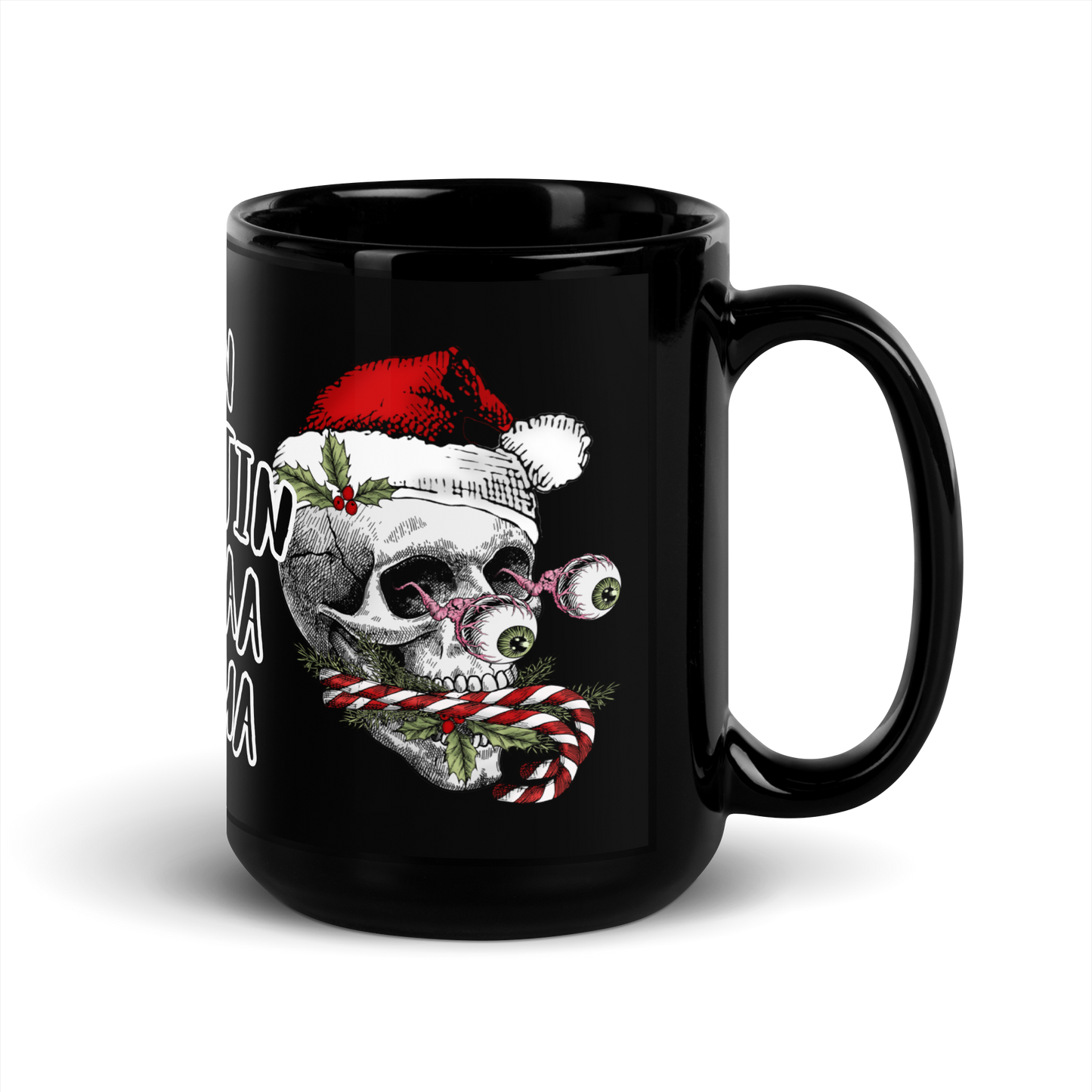 Black glossy Mug - a hell of a Merry Christmas skull