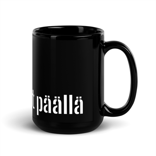 Black Glossy Mug - kaikki spotit päällä