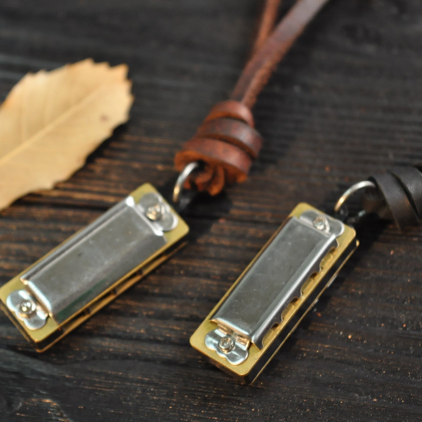 Fashion Personality Mini Leather Harmonica Necklace