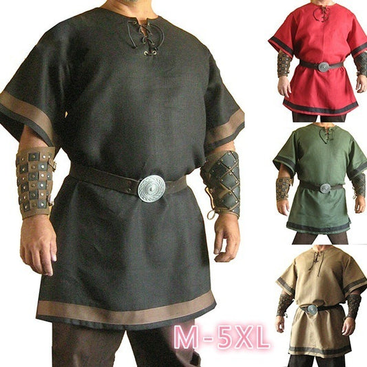 Medieval Viking Red Renaissance Fashion Coat