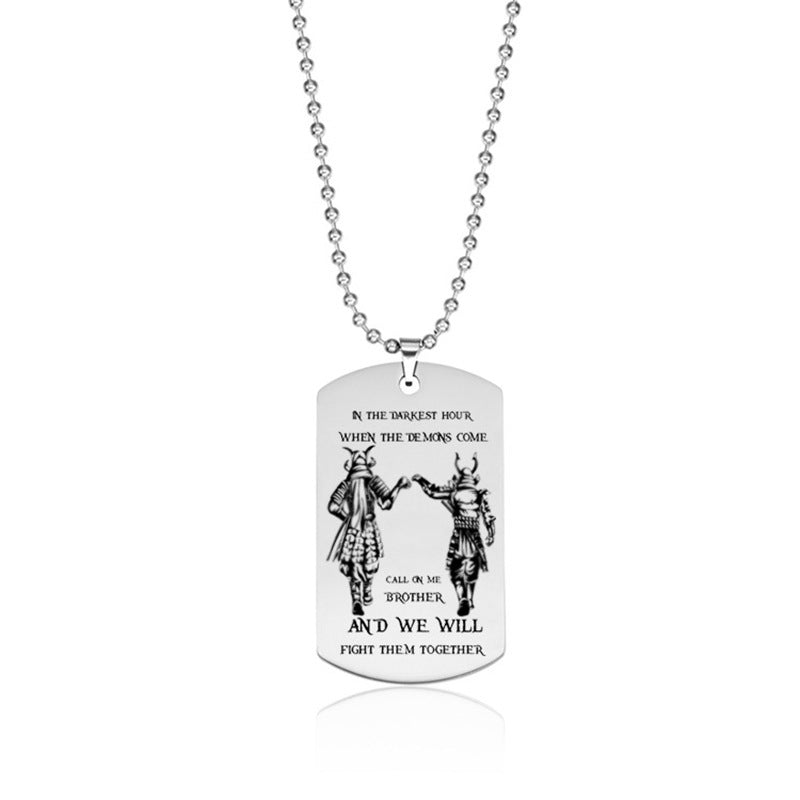 Stainless Steel Military Necklace Laser Engraving