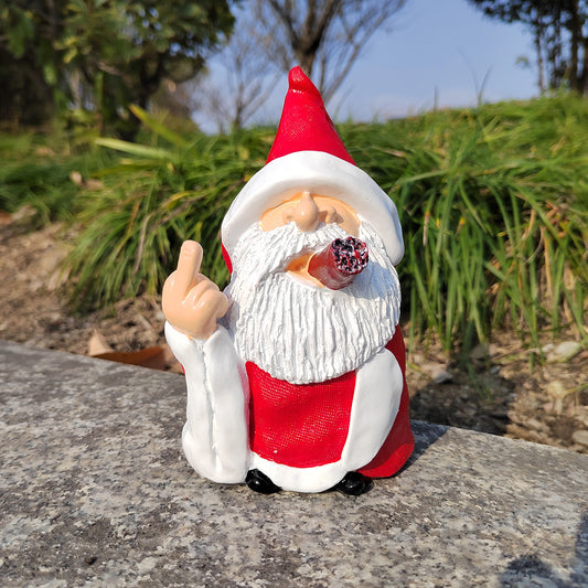 little naughty old Santa with a cigar in his mouth