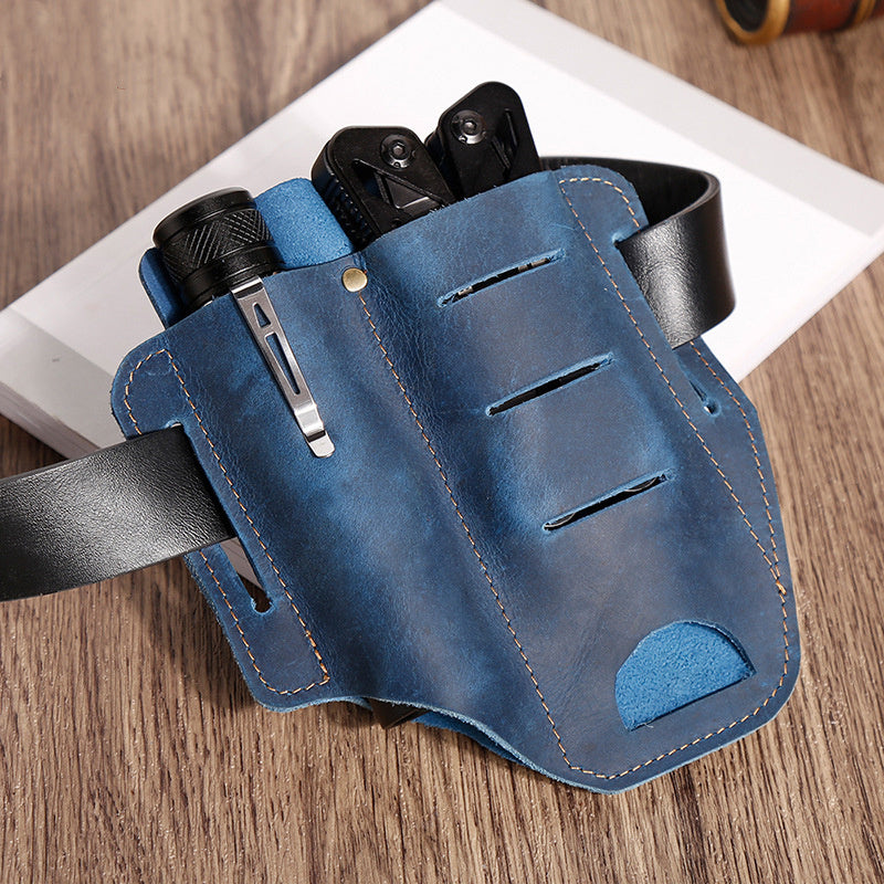 Leather EDC Tactical Waist Bag Pocket Organizer Tool Belt Bag For Men