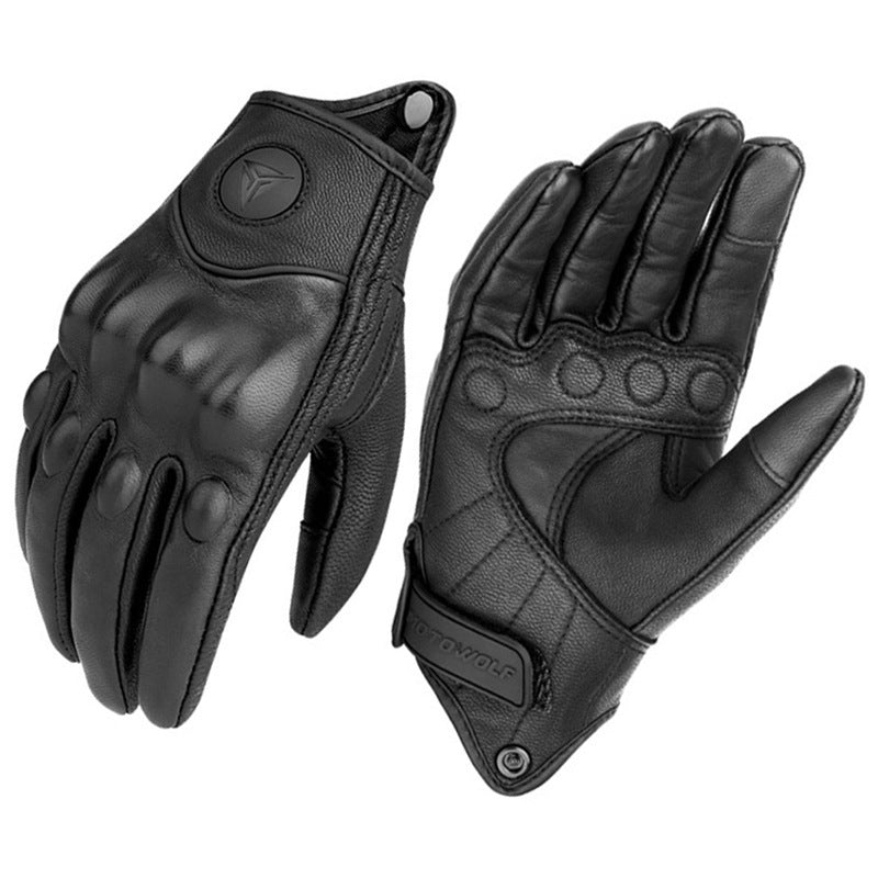 Motorbike  Men's And Women's Leather Carbon Cycling Gloves