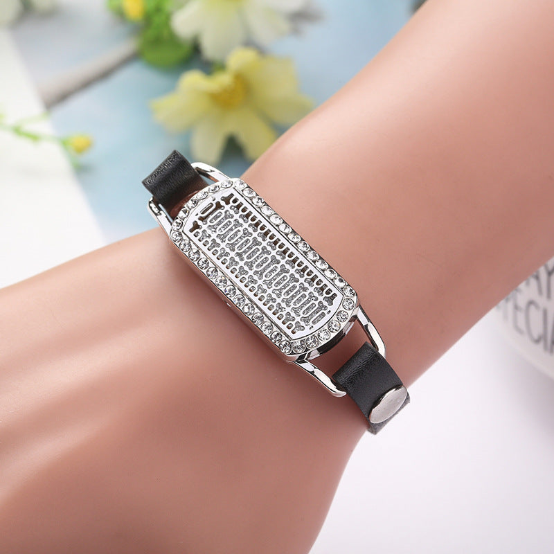 Leather Adjustable Geometry Rectangle Couple Bracelet Removable Aromatherapy Bracelet