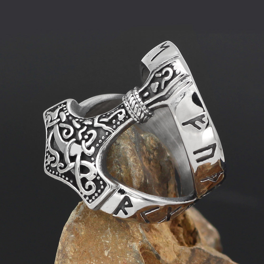 Viking hammer Steel ring