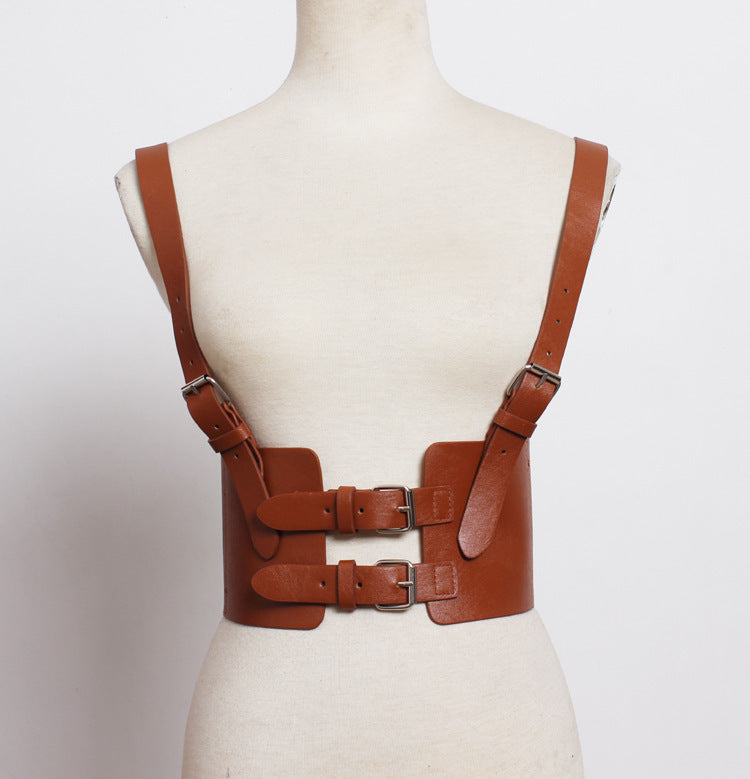 Pu Leather Vest Sling Belt For Men And Women