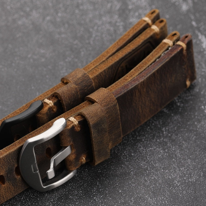 Hand-folded Cowhide Leather Strap