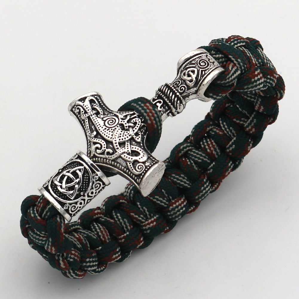 Viking Hammer Runavin Beads Camouflage Bracelet