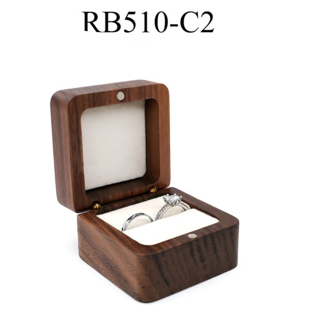 Portable Travel Ring Wooden Storage Box