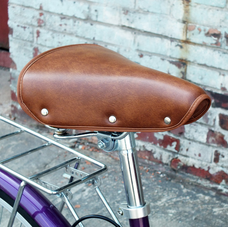 Retro Bicycle Seat PU Leather Cushion Pyöränpersuspehmike keinarii