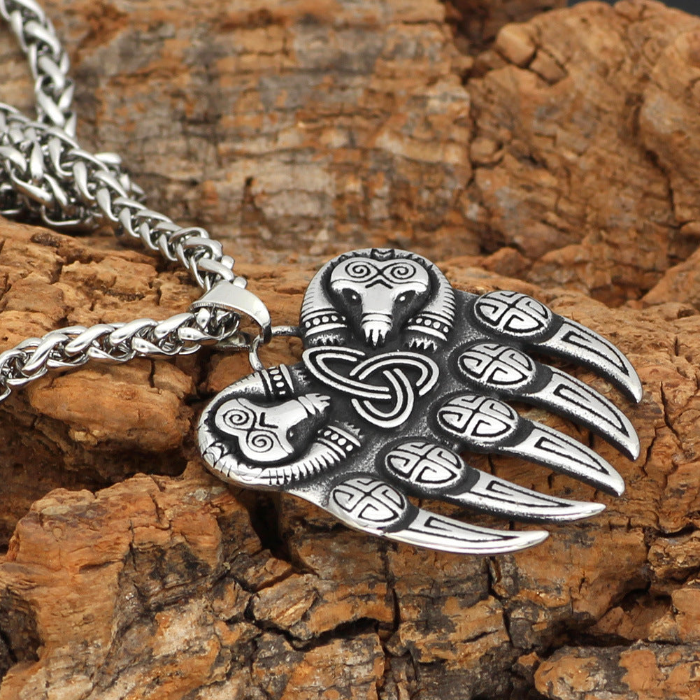 Viking Odin Bear Claw Pendant