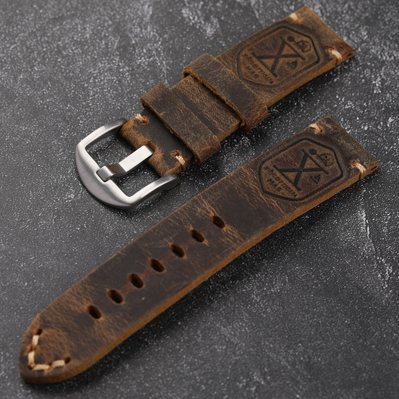 Hand-folded Cowhide Leather Strap