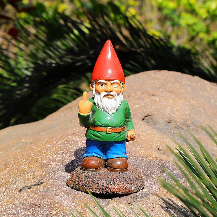 Garden Cartoon Statue Christmas Old Man Resin Craft Ornament