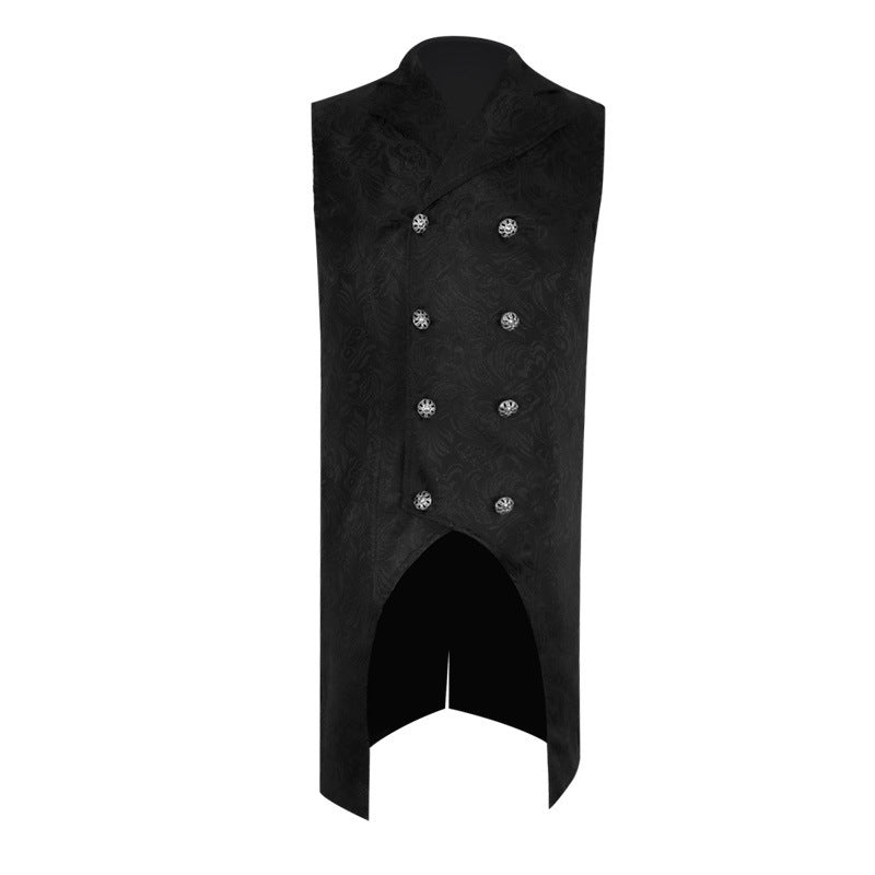 Men's Gothic Steam Tuxedo Jacquard Double Breasted Gown