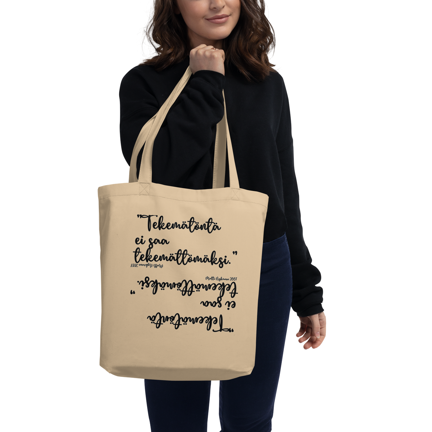 eco shopping bag - Matti Nykänen can't leave the undone undone: