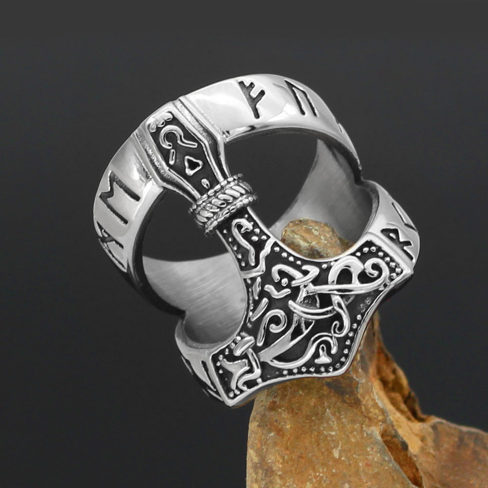 Viking hammer Steel ring