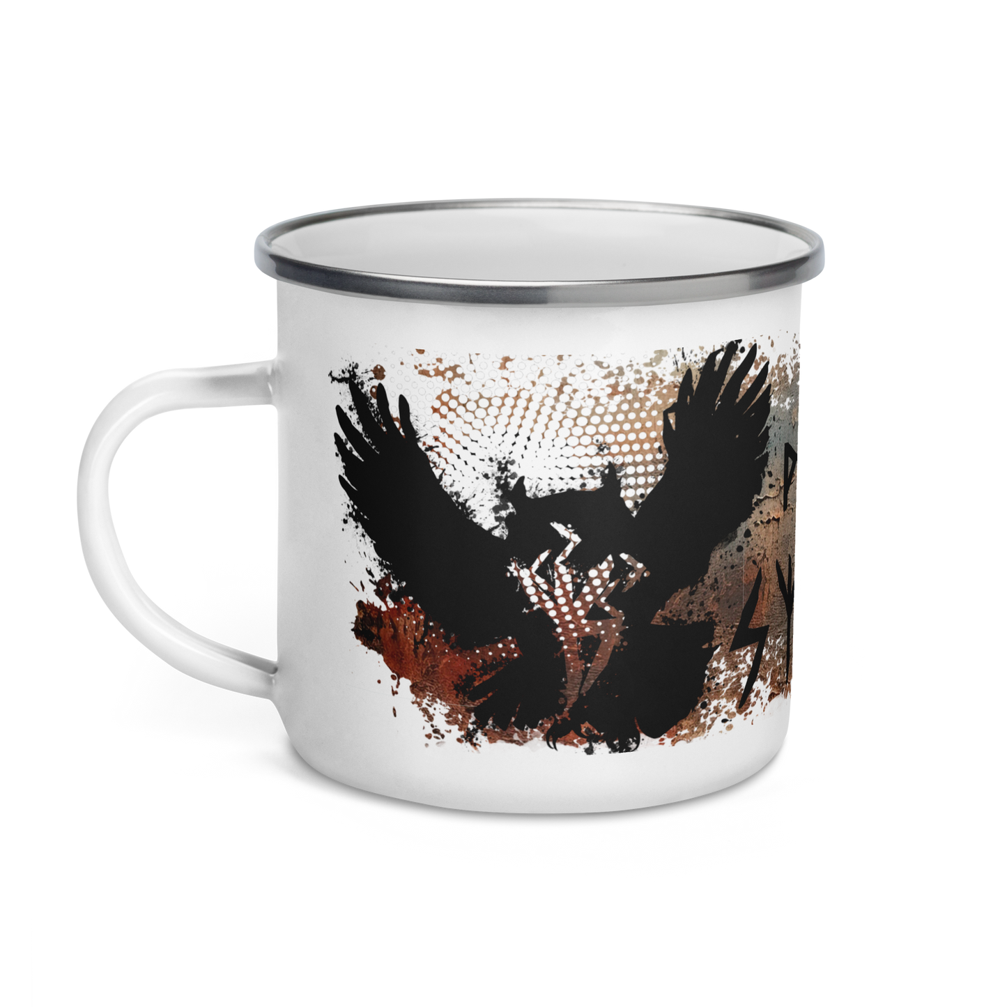 Enamel mug - runic owl