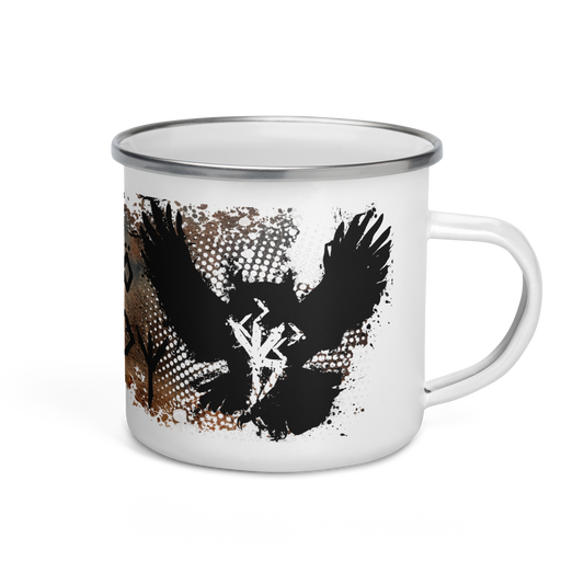 Enamel mug - runic owl