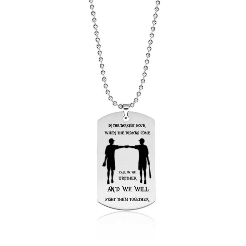 Stainless Steel Military Necklace Laser Engraving