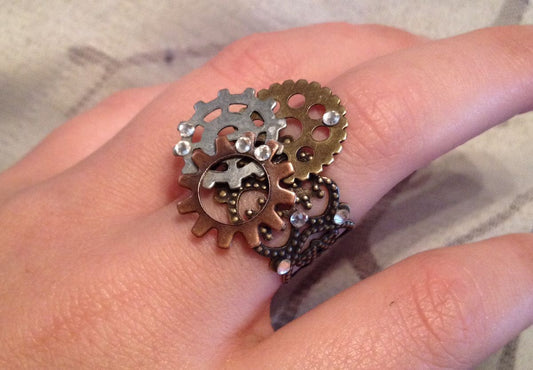 Rannekello sormus vintage steampunk