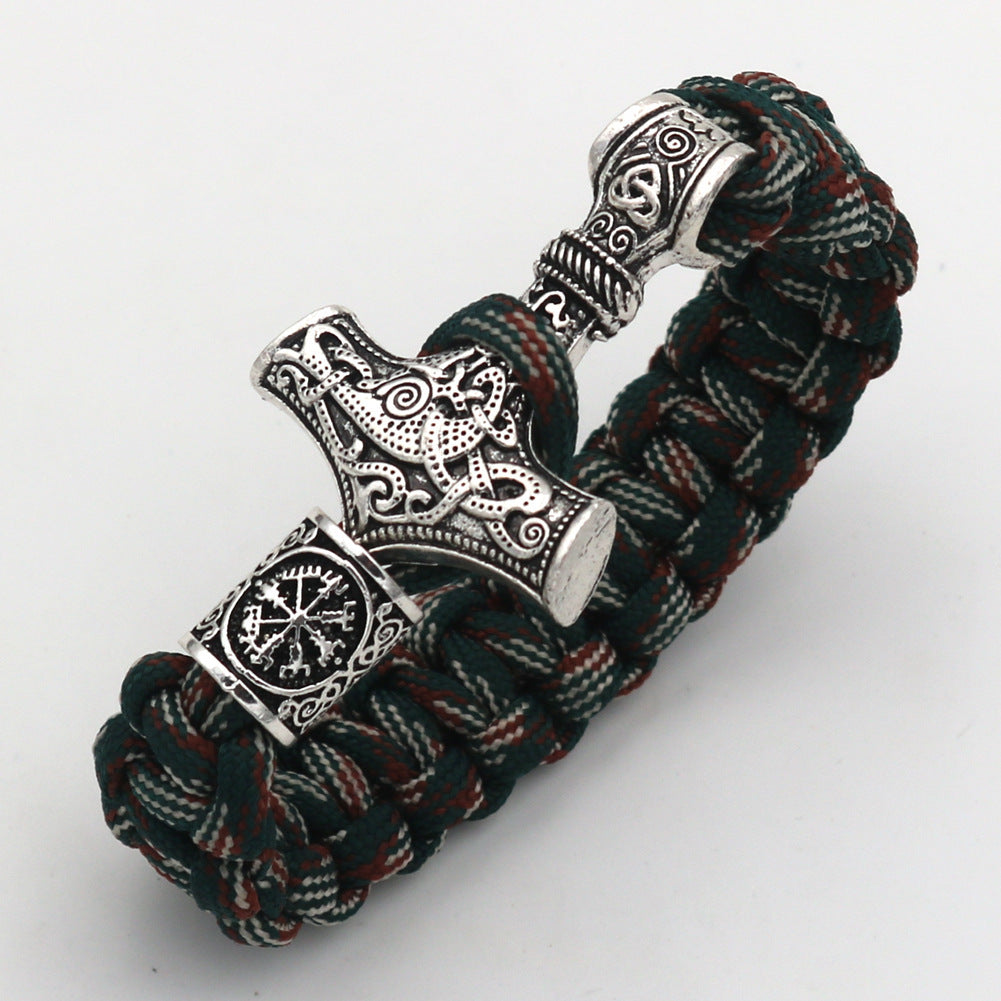 Viking Hammer Runavin Beads Camouflage Bracelet