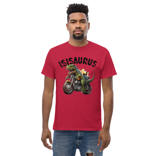 Men's t-shirt - isisaurus biker