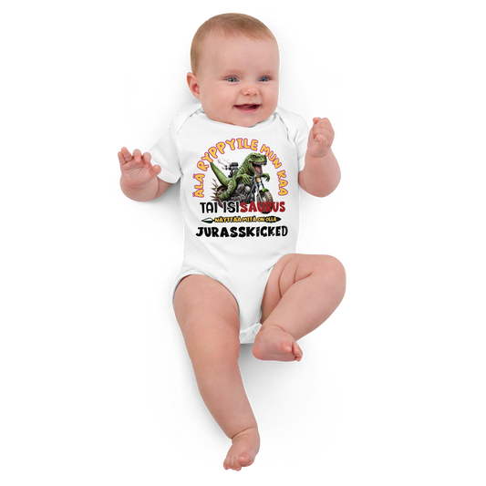 Organic cotton baby body - isisaurus jurassikicked