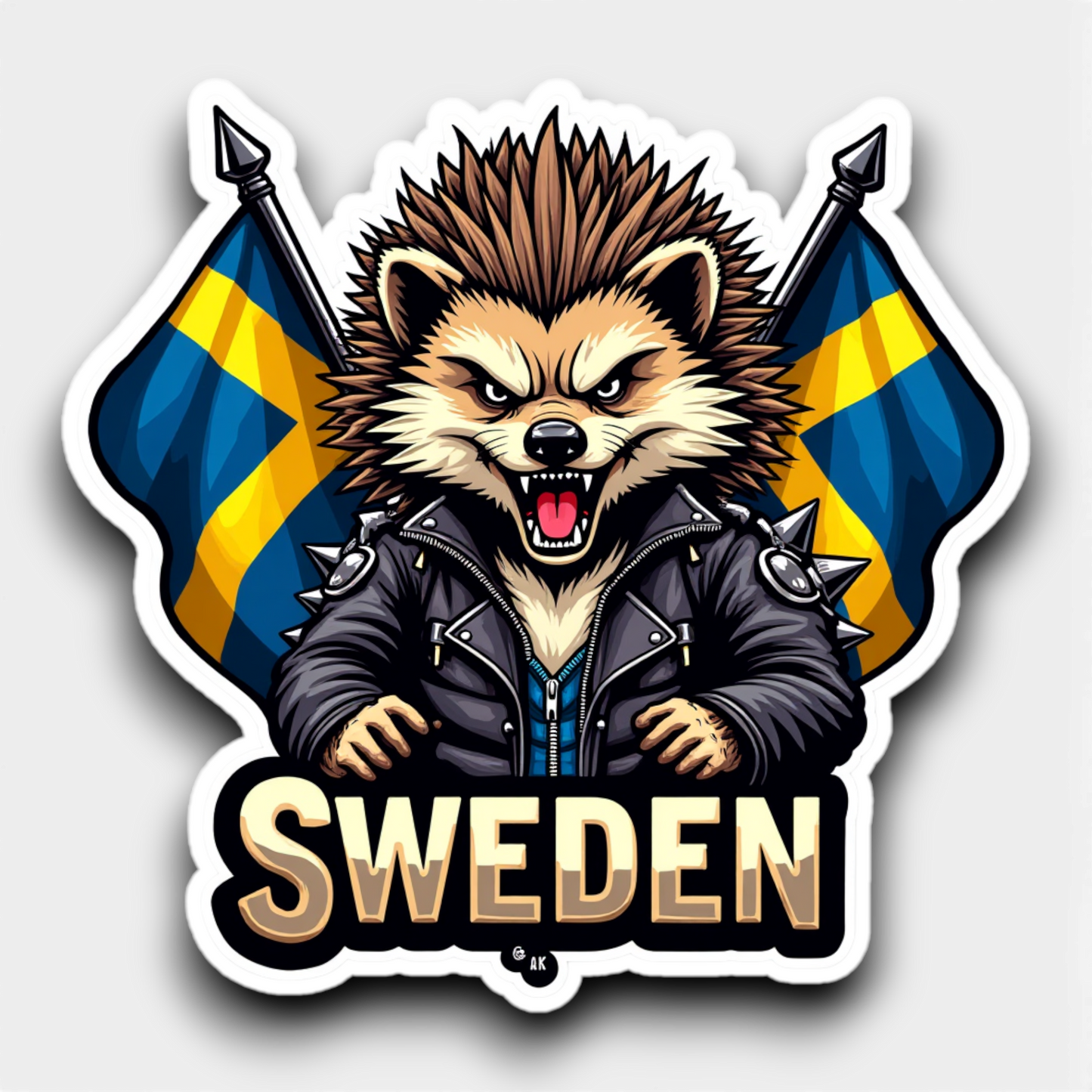 Hellualndian siili maailmalla: Jääkaappimagneetti tai pinssi