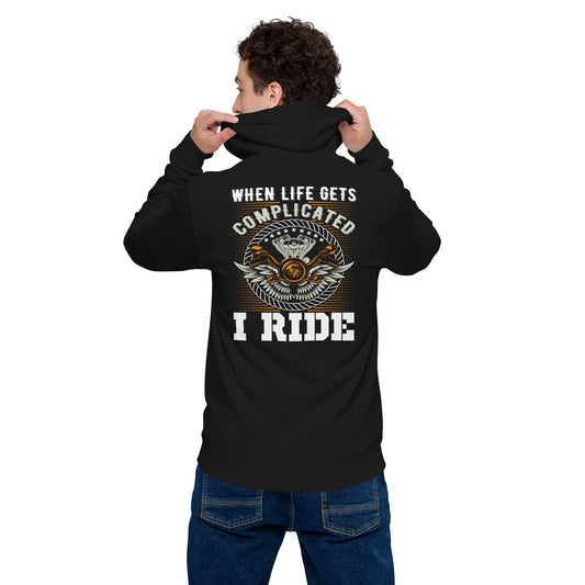 Unisex basic hoodie with zipper - compicate i ride