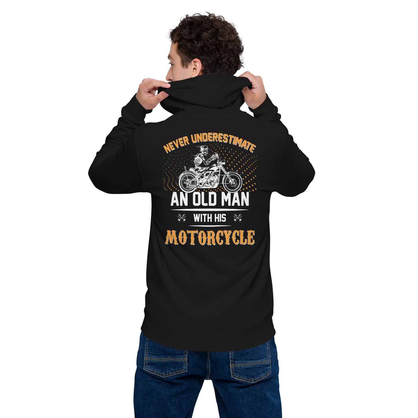 Unisex zipper hoodie old man