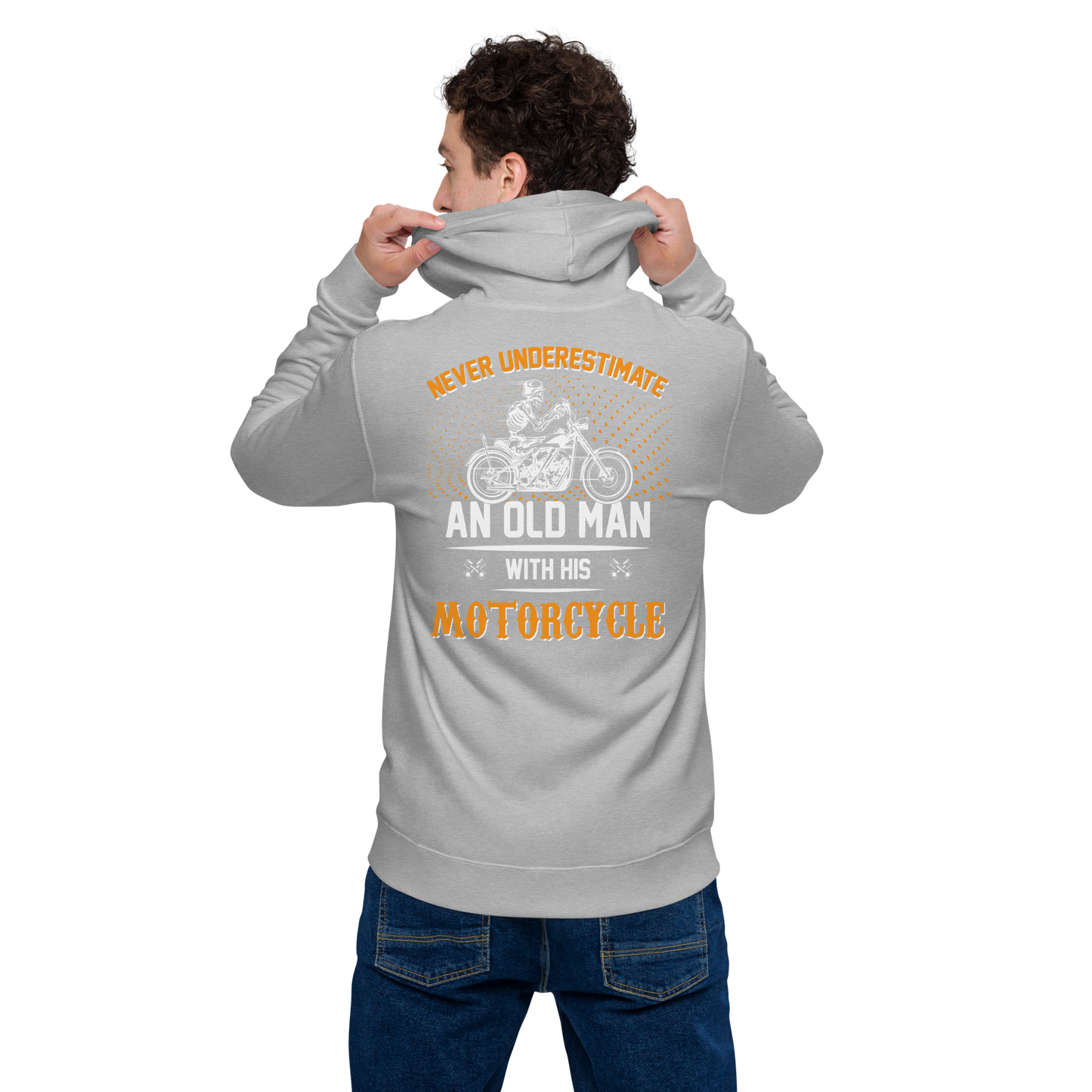 Unisex zipper hoodie old man