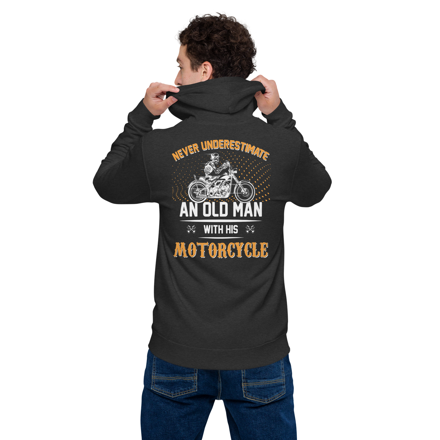 Unisex zipper hoodie old man