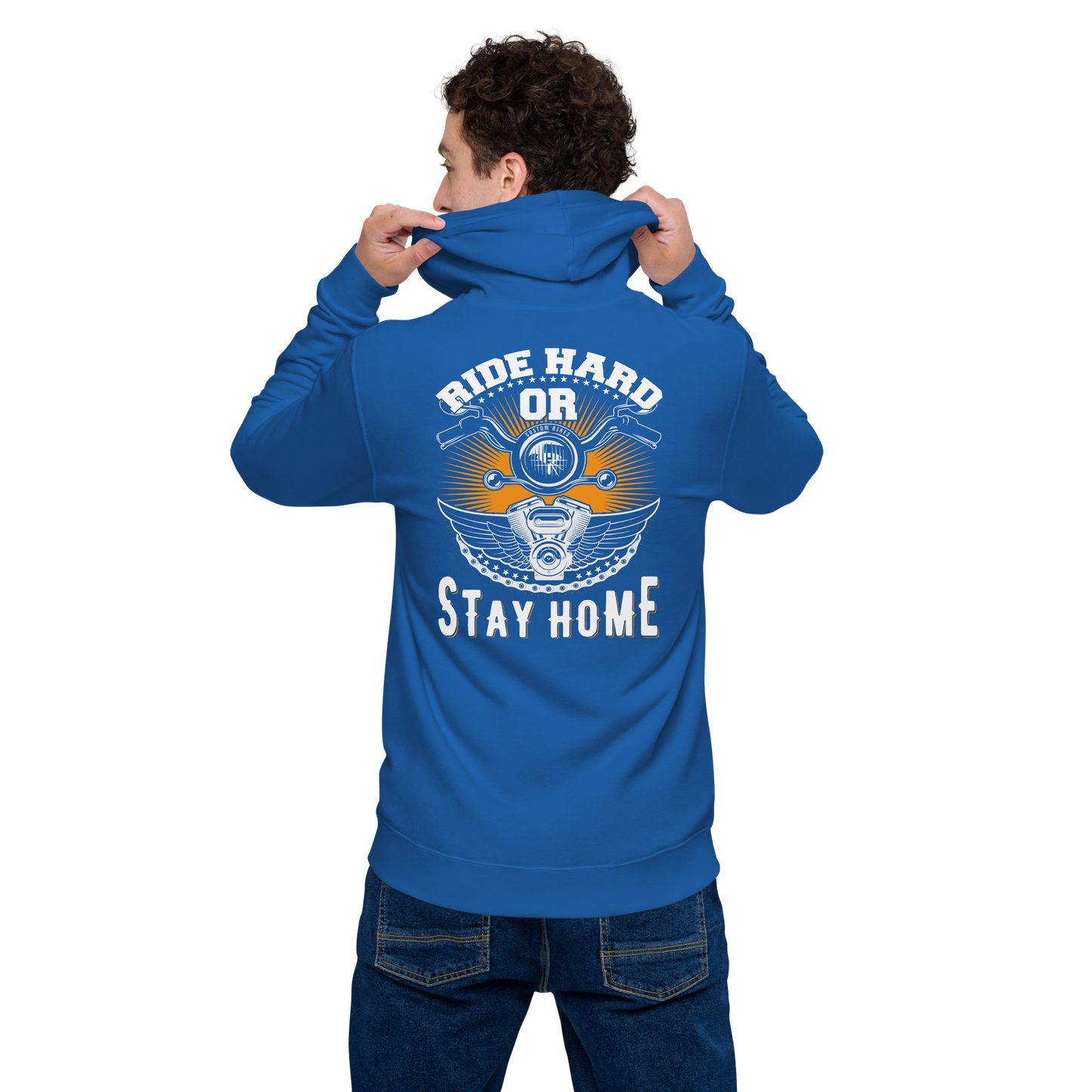 Unisex zipper hoodie ride hard