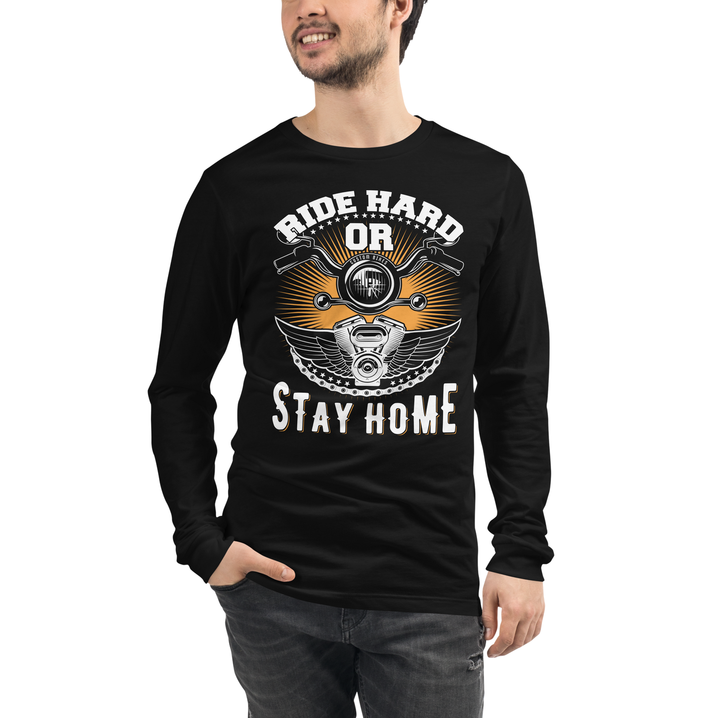 Unisex long-sleeved t-shirt ride Hard